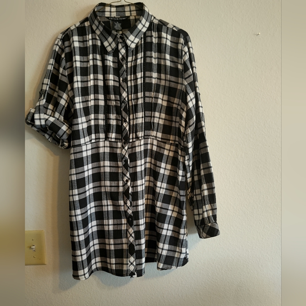 Black and white checked top/dress